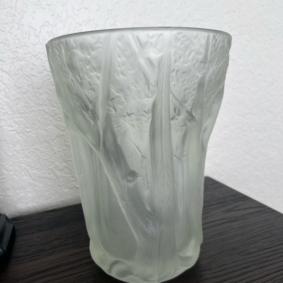 Barolac Forest Vase by Josef Inwald Frosted Crystal Czech Bohemian Vintage - Picture 4 of 6